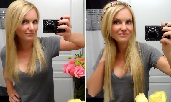 До и после применения волос на заколках